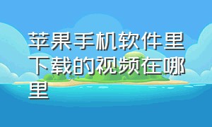 苹果手机软件里下载的视频在哪里