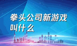 拳头公司新游戏叫什么