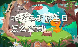 qq飞车手游生日怎么查询