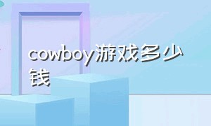 cowboy游戏多少钱