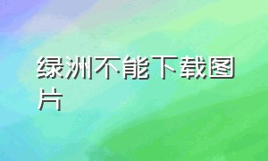 绿洲不能下载图片（绿洲下载不了图片）