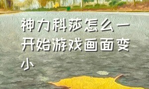 神力科莎怎么一开始游戏画面变小