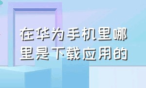 在华为手机里哪里是下载应用的（华为手机下载的应用软件在哪）