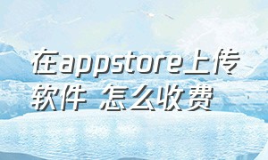 在appstore上传软件 怎么收费（appstore上传应用）