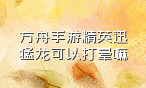 方舟手游精英迅猛龙可以打晕嘛（方舟手游迅猛龙用棒子可以打晕吗）