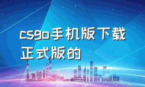 csgo手机版下载正式版的