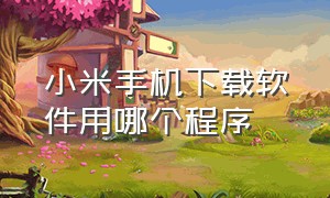 小米手机下载软件用哪个程序（小米手机下载软件从哪下载）