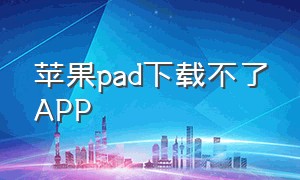 苹果pad下载不了APP（一直转圈圈）