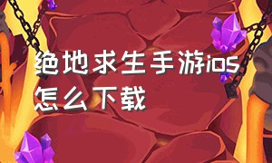 绝地求生手游ios怎么下载