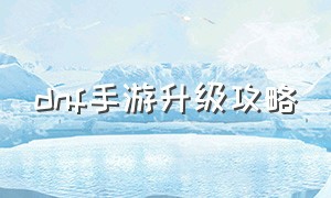 dnf手游升级攻略