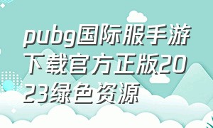 pubg国际服手游下载官方正版2023绿色资源