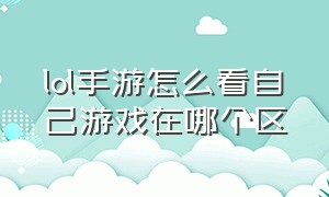 lol手游怎么看自己游戏在哪个区（lol手游如何查询自己是哪个大区）