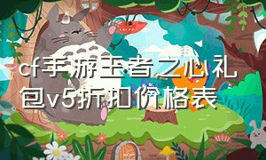 cf手游王者之心礼包v5折扣价格表