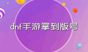 dnf手游拿到版号（dnf手游国服版号2024）