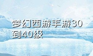 梦幻西游手游30到40级（梦幻西游手游怎么三天50级）