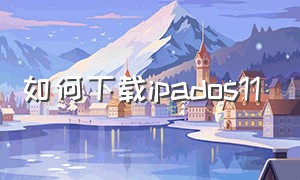 如何下载ipados11（如何下载ipad中的照片）