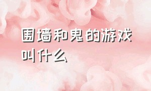 围墙和鬼的游戏叫什么