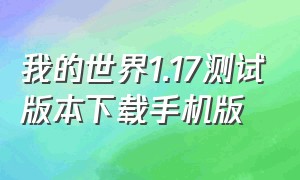 我的世界1.17测试版本下载手机版