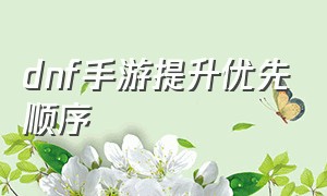 dnf手游提升优先顺序