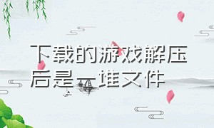 下载的游戏解压后是一堆文件