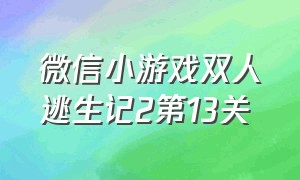 微信小游戏双人逃生记2第13关（微信小游戏双人游戏逃生通关攻略）