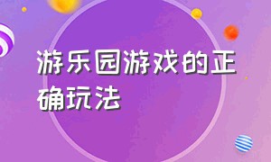 游乐园游戏的正确玩法