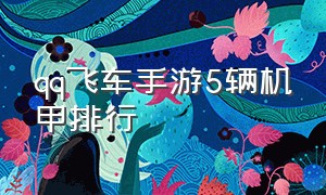 qq飞车手游5辆机甲排行