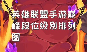 英雄联盟手游巅峰段位级别排列图