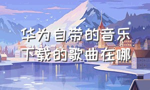 华为自带的音乐下载的歌曲在哪