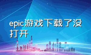 epic游戏下载了没打开