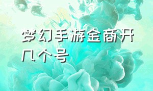 梦幻手游金商开几个号（梦幻手游多少钱的号不被嫌弃）