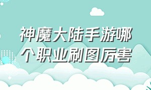 神魔大陆手游哪个职业刷图厉害（神魔大陆手游哪个职业输出最高）