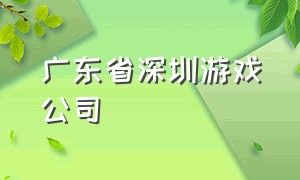 广东省深圳游戏公司