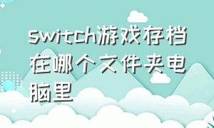 switch游戏存档在哪个文件夹电脑里