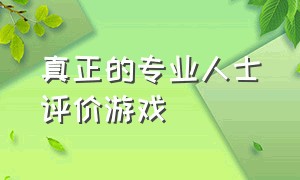 真正的专业人士评价游戏