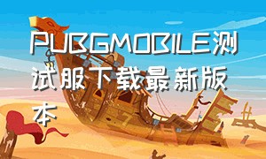 pubgmobile测试服下载最新版本