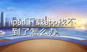 ipad下载app找不到了怎么办