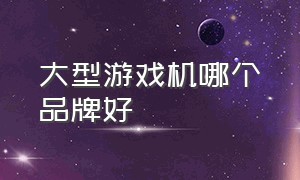 大型游戏机哪个品牌好