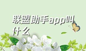 联盟助手app叫什么