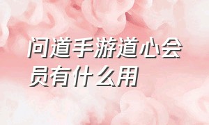 问道手游道心会员有什么用