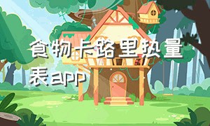 食物卡路里热量表app（星巴克食物卡路里热量表）