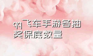 qq飞车手游各抽奖保底数量