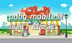 pubg mobile测试服下载安装