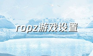 ropz游戏设置