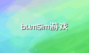 bumsim游戏（bumsim游戏怎么玩）