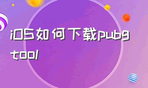 iOS如何下载pubgtool