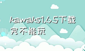 kawaks1.65下载完不能玩