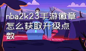 nba2k23手游徽章怎么获取升级点数（手游nba2k23）