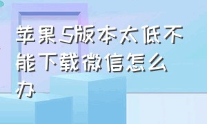 苹果5版本太低不能下载微信怎么办