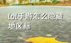 lol手游怎么隐藏地区标（lol手游怎么隐藏地区只显示排名）